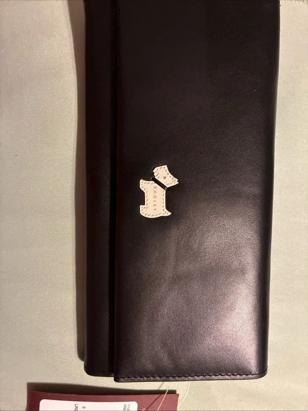 Radley Black Leather Continental Wallet with Signature Scottie Logo